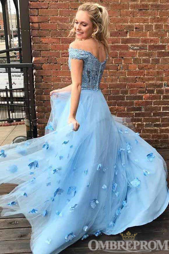 Two Piece Prom Dresses Off Shoulder Lace Long Party Gowns