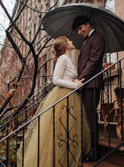 Yellow Two Pieces Long Sleeve Rustic Country See Through Wedding Dresses